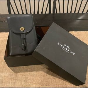 Coach Black Leather Mini Backpack
